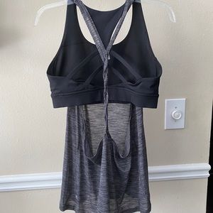 Lululemon twist and toil tank gray black sz 10
